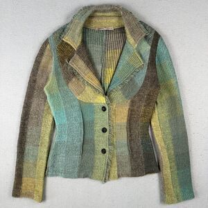 Aldo Martins Wool‎ Mohair Blazer Jacket Women’s 4 Multicolor Patchwork Button